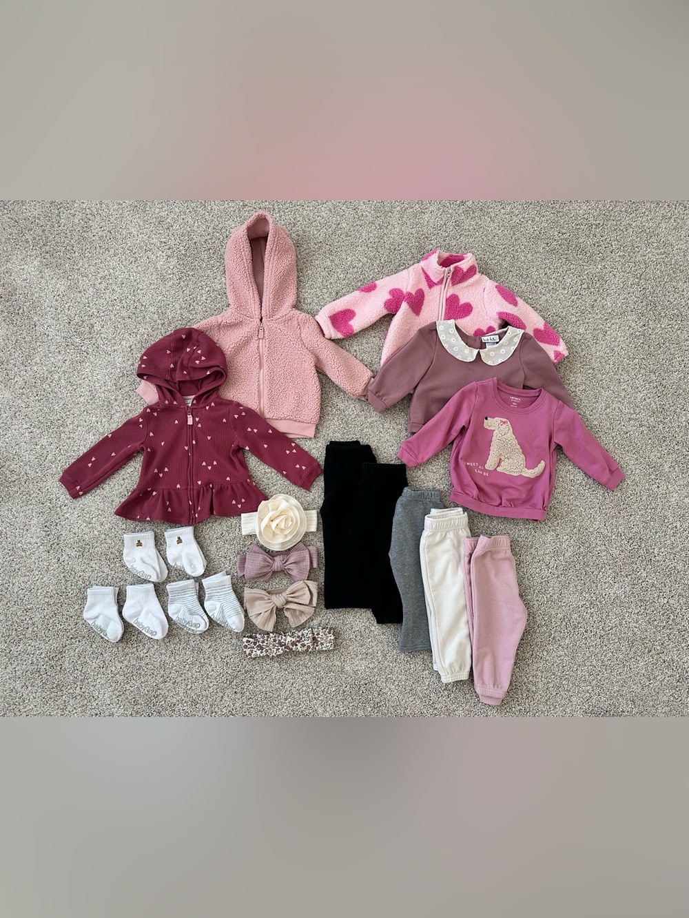 12mo Mixed Baby Girls Winter Clothing Bundle